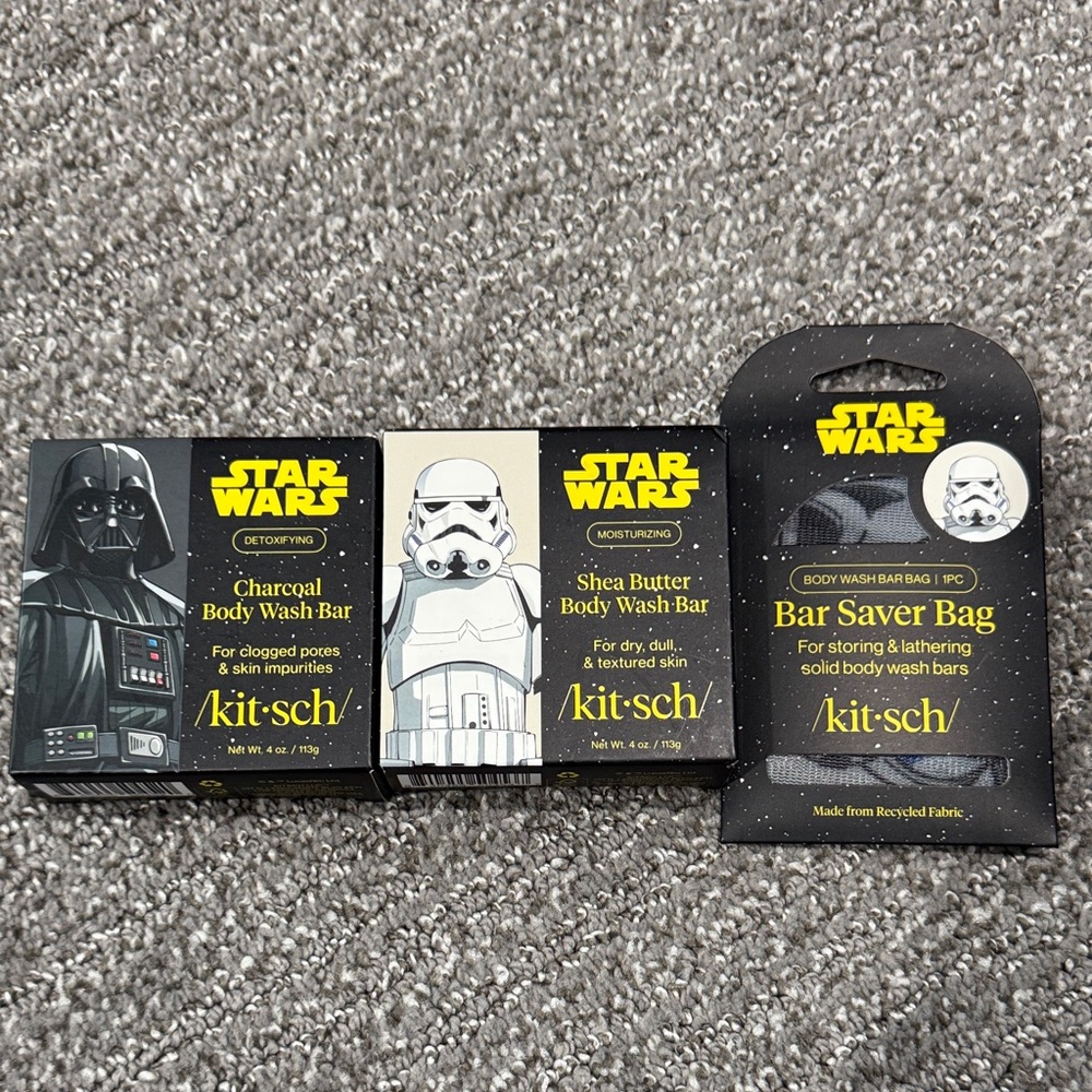 NIB Kitsch Star Wars Charcoal and Shea Butter Body Wash Set
